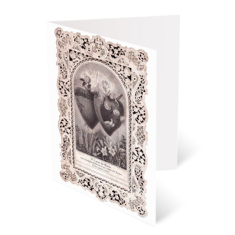 19th Century Lace Holy Greetings Card