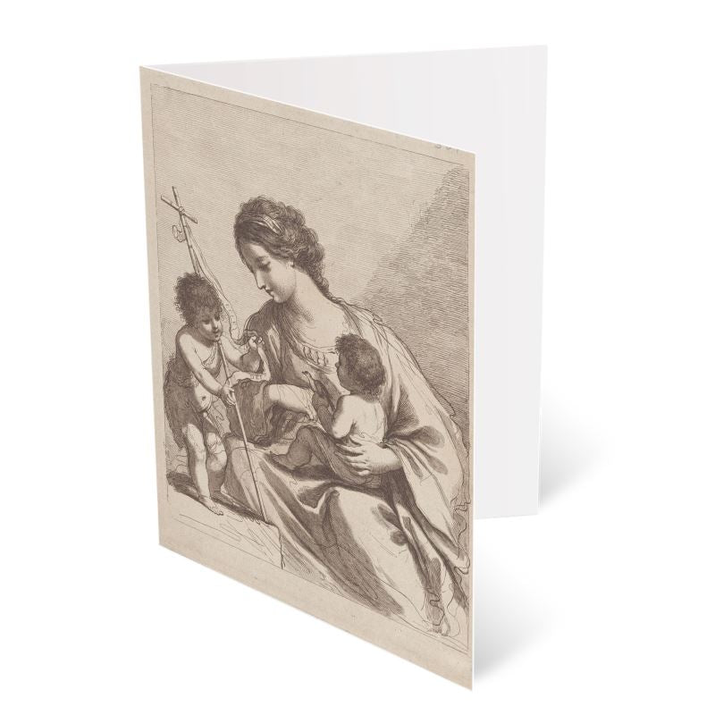 Madonna and Child with St. John the Baptist Greetings Card