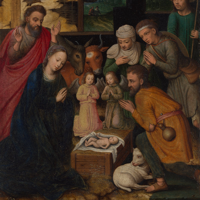 The Adoration of the Shepherds by Marcellus Coffermans Greetings Card