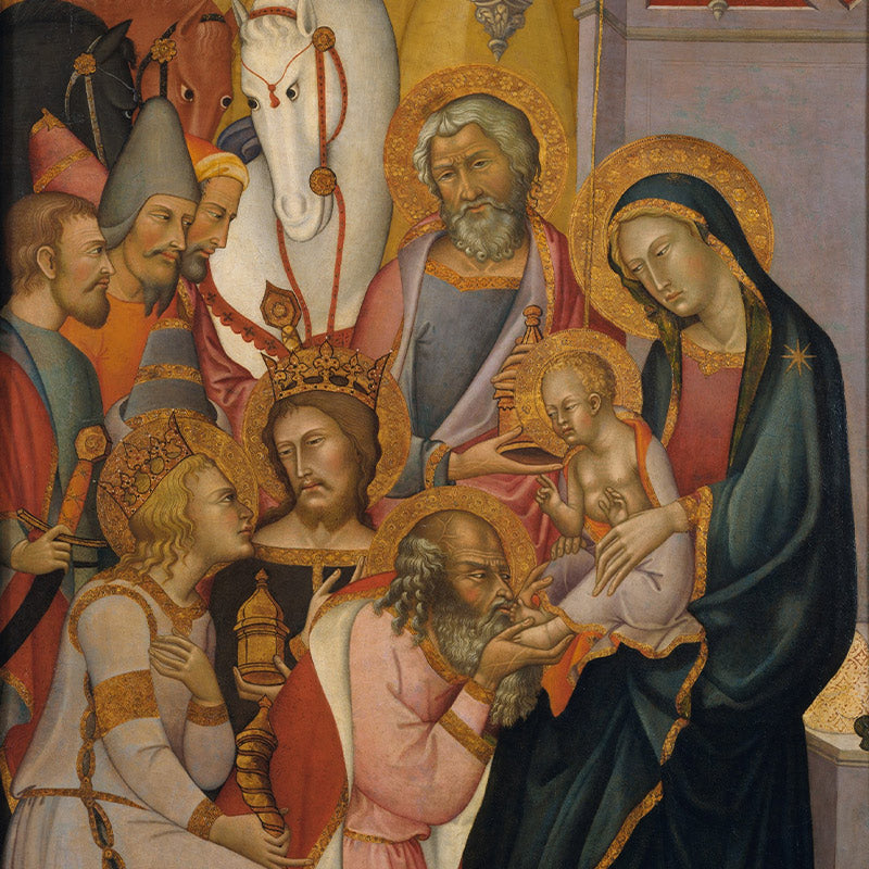 The Adoration of the Kings by Jacopo di Cione Greetings Card
